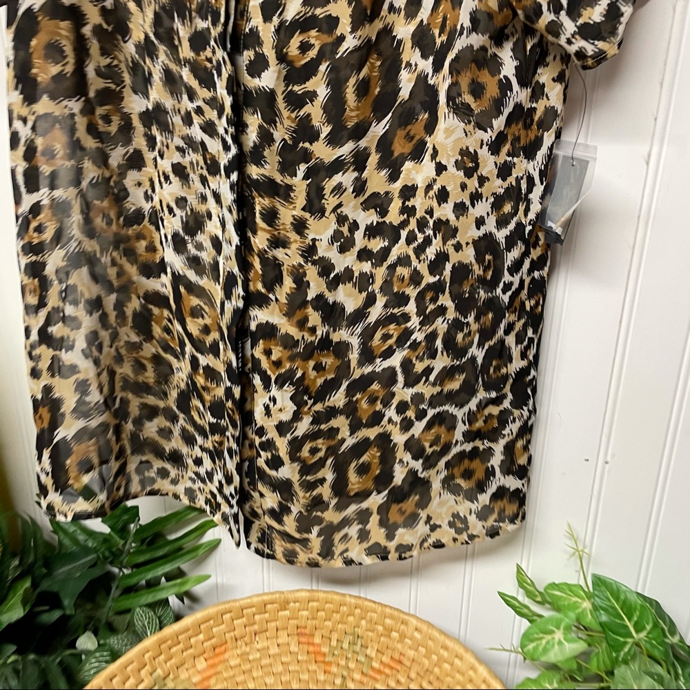 Apt 9 Leopard Print Sheer Blouse Size Small - image 2